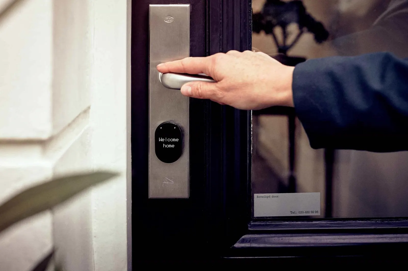 Smart lock on a residential front door