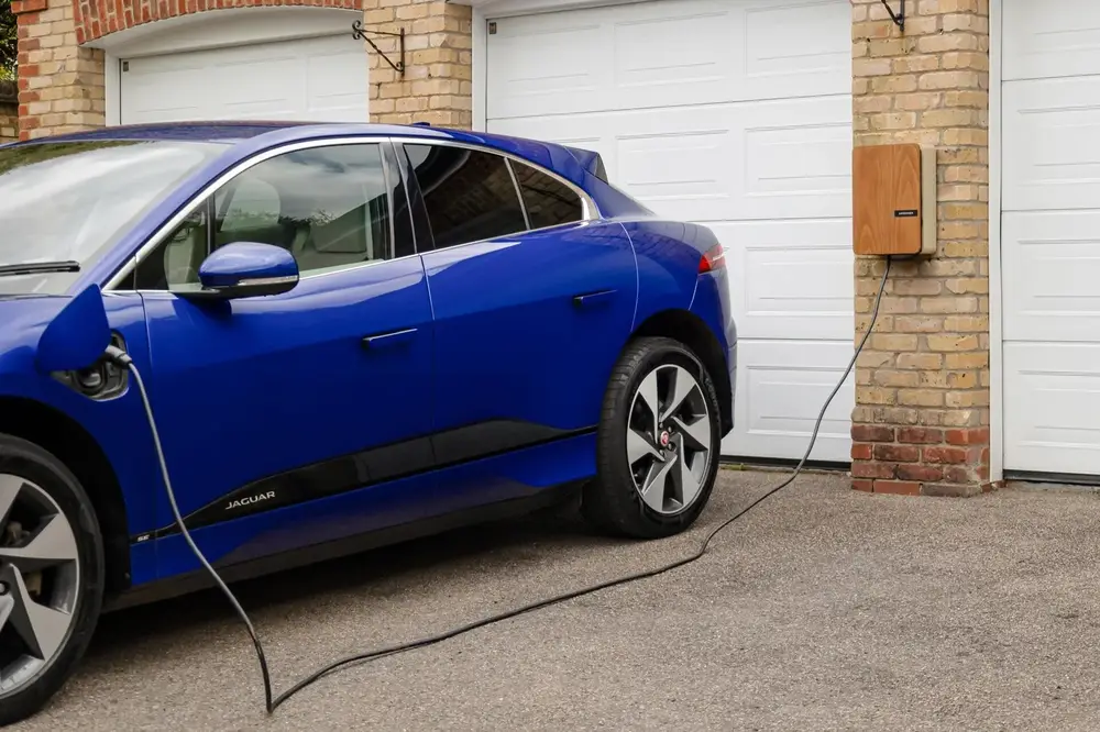 Electric vehicle charging in a residential driveway