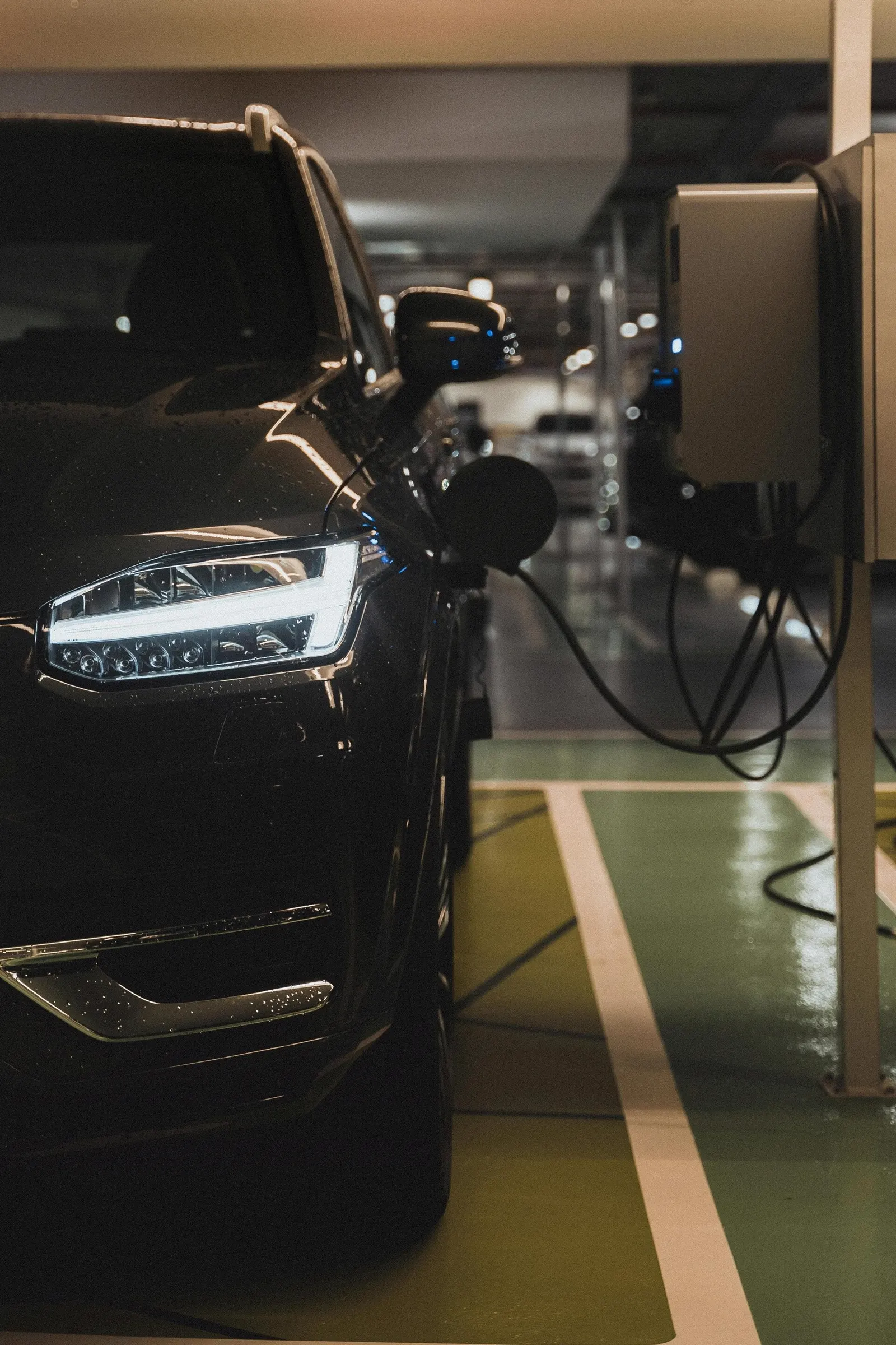 EV charging overnight at a home